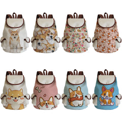 Corgi Printing Backpacks Outdoors Shoulders Bag Travel Women's Bag Soft