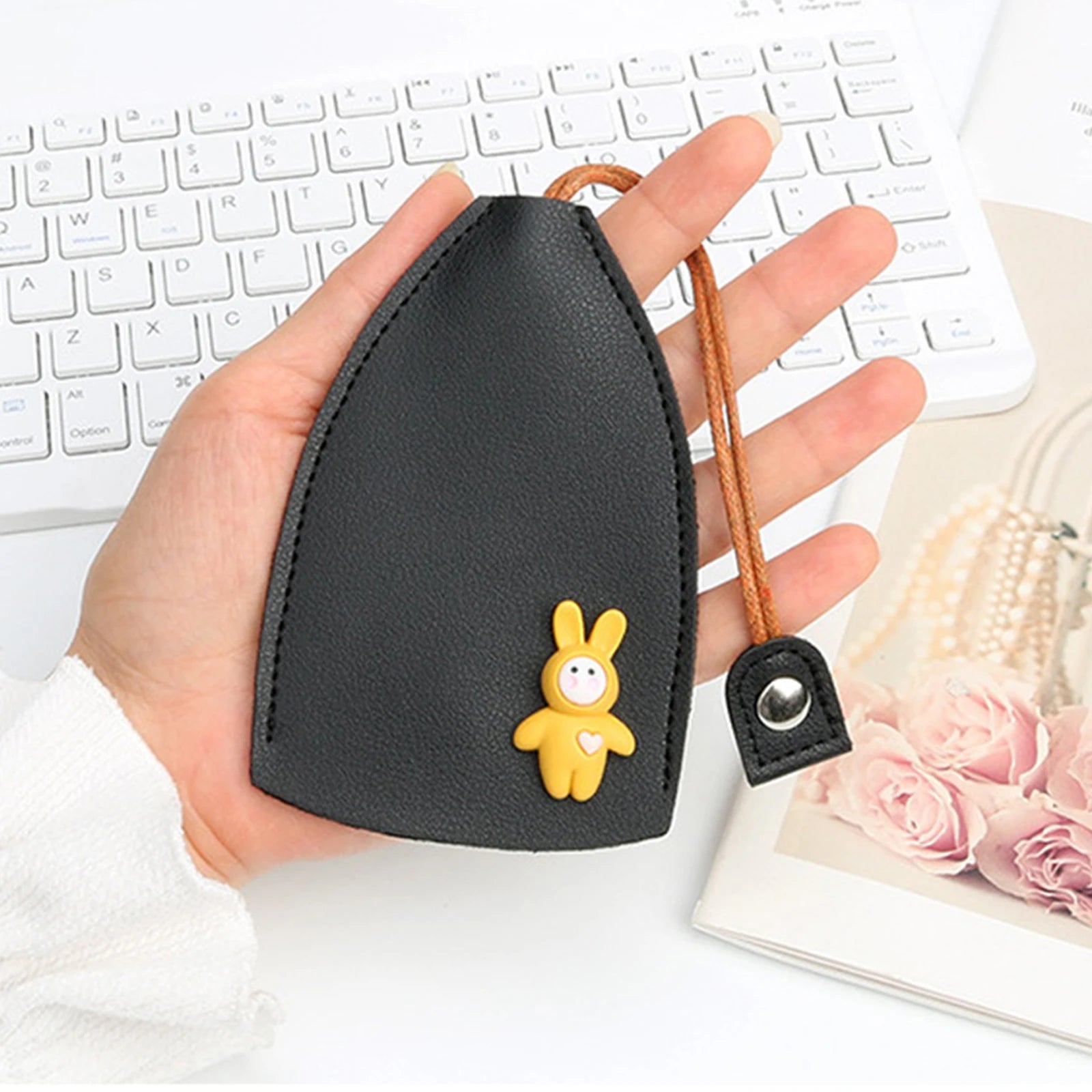 Cartoon Rabbit Leather Key Wallets Key Case Holder PU Leather Keychain Pouch