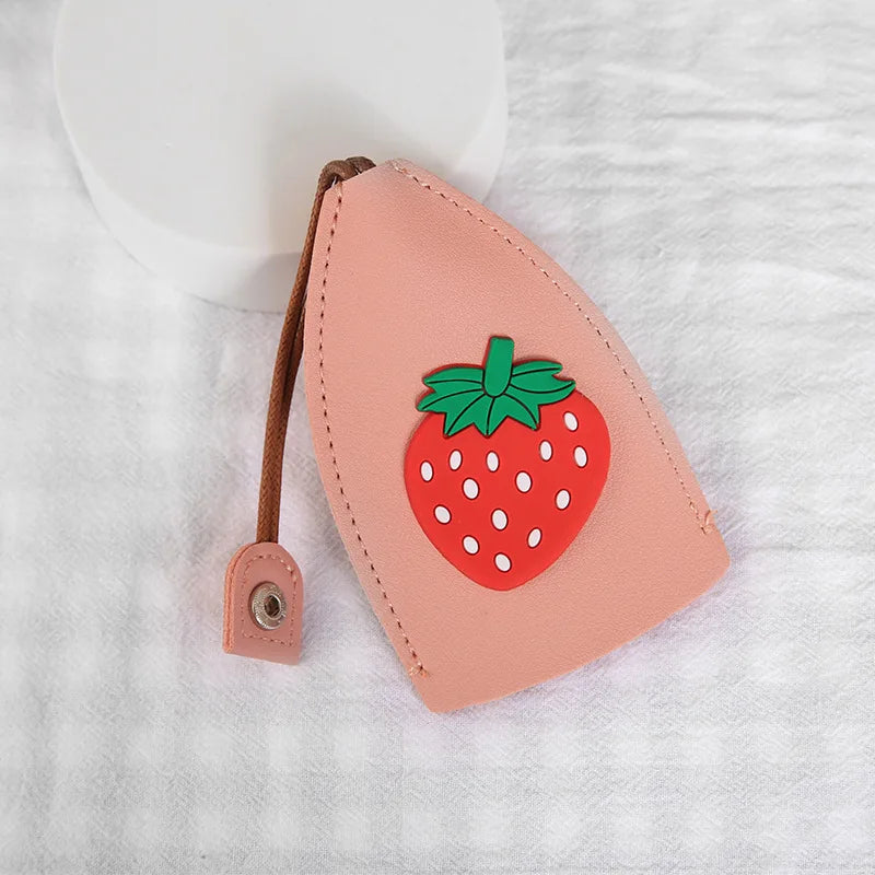 Cute Cartoon Leather Keychain Pouch