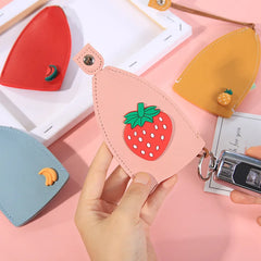 Cute Cartoon Leather Keychain Pouch