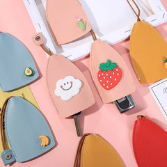 Cute Cartoon Leather Keychain Pouch