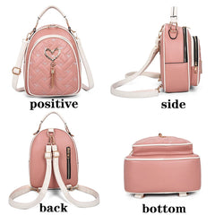 Diamond Love Tassel Pendant Backpack Anti Theft Schoolbag Ladies Backpack