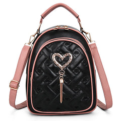 Diamond Love Tassel Pendant Backpack Anti Theft Schoolbag Ladies Backpack