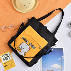 Dog Cat Crossbody Bag Zipper Oxford Shopping Bags Cartoon Printed Shoulder Bags