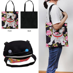 Chihuahua Print Reusable Shopping Bag Canvas Totes Handbag