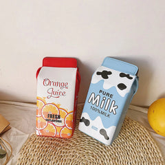 Milk Cartoon Printing Shoulder Bag Women Coin Phone Purses