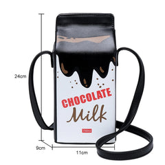 Milk Cartoon Printing Shoulder Bag Women Coin Phone Purses
