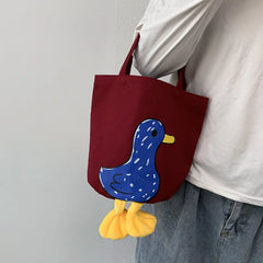 Duck Women Lunch Box Bento Bag Female Clutch Purse Tote Handbags