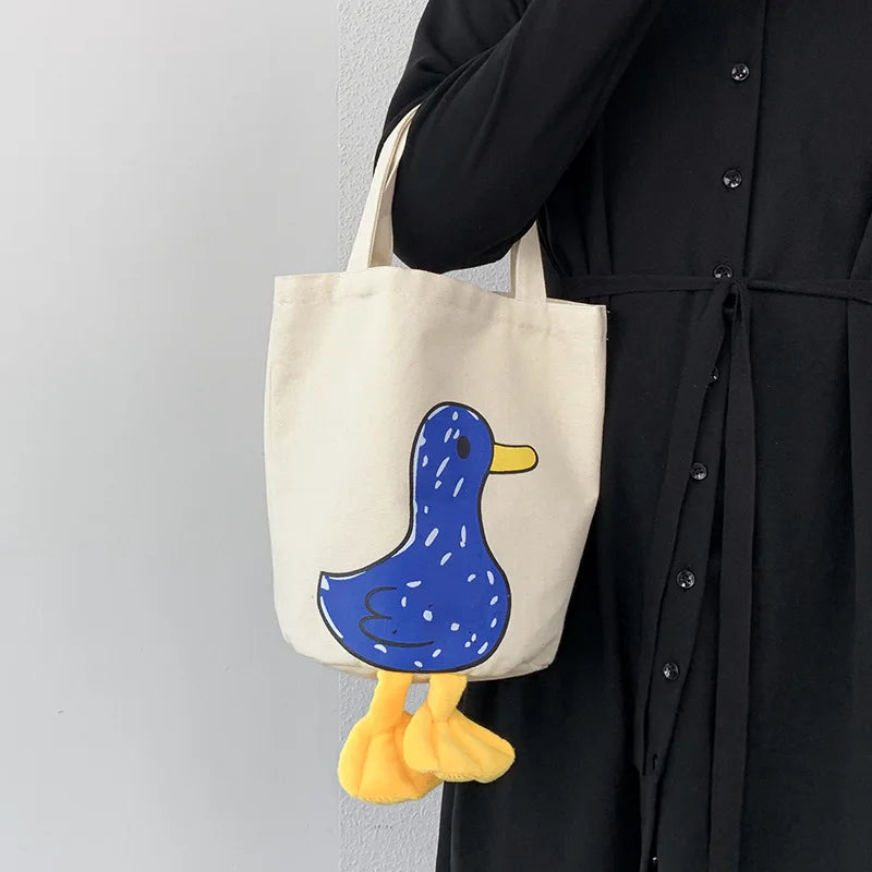 Duck Women Lunch Box Bento Bag Female Clutch Purse Tote Handbags