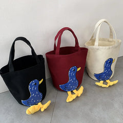 Duck Women Lunch Box Bento Bag Female Clutch Purse Tote Handbags