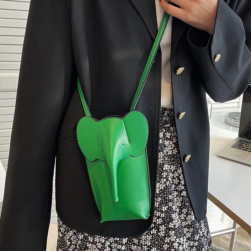 Elephant Mini Shoulder Bags For Women's Pu Leather Crossbody Handbag