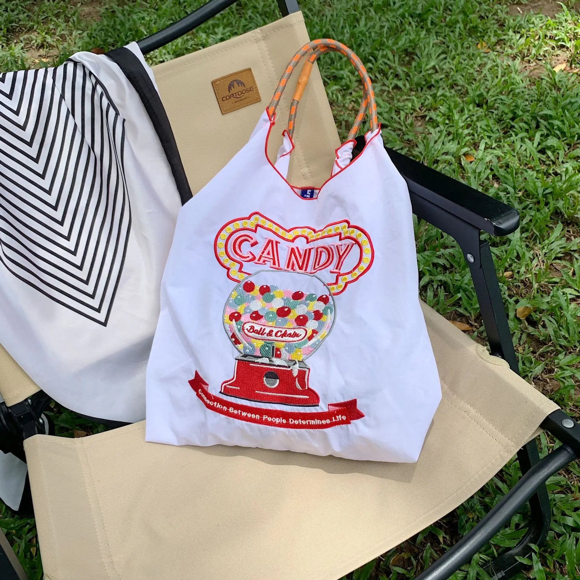 Retro Nylon Embroidery Eco Tote Bag Women's Handbags