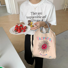 Retro Nylon Embroidery Eco Tote Bag Women's Handbags