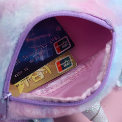 Cartoon Plush Waist Bag Kids Fanny Pack Women Belt Bag