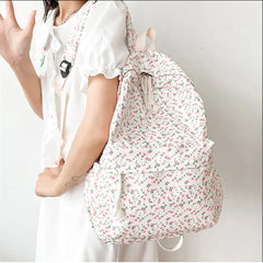 Floral Fresh Style Backpack Women Waterproof Nylon School Bags For Teenager Girl