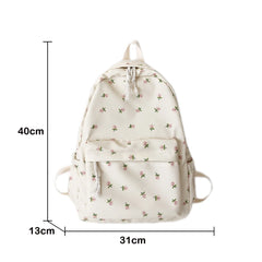 Floral Fresh Style Backpack Women Waterproof Nylon School Bags For Teenager Girl