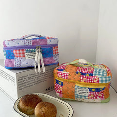 Floral Stitching Women's Cosmetic Bag Large Capacity Portable Wash