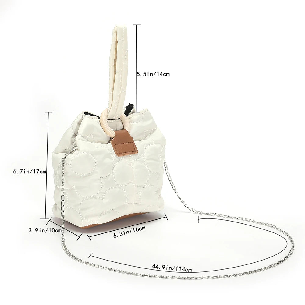 Flower Pattern Bucket Bag Women?s Handbag Purse Small Tote Bag Clutch Shoulder B