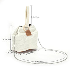 Flower Pattern Bucket Bag Women?s Handbag Purse Small Tote Bag Clutch Shoulder B