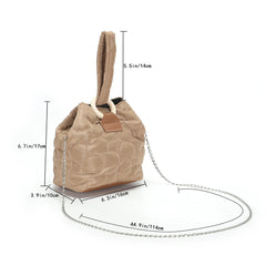 Flower Pattern Bucket Bag Women?s Handbag Purse Cotton Pad Small Tote Bag