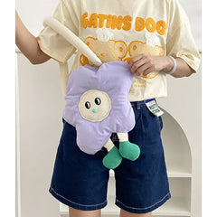Flower Shape Women's Small Messenger Bag Soft Corduroy Floral Shoulder Handbag