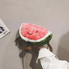 Funny Cartoon Watermelon Chain Shoulder Bag for Girls