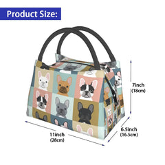 French Bulldog Lunch Bag Insulated Thermal Food Tote Women Kids Picnic Bag