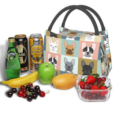 French Bulldog Lunch Bag Insulated Thermal Food Tote Women Kids Picnic Bag