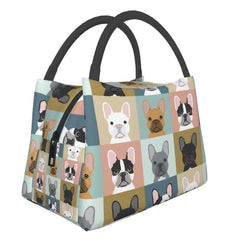French Bulldog Lunch Bag Insulated Thermal Food Tote Women Kids Picnic Bag