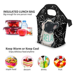 French Bulldog Print Lunch Bag Insulated Thermal Portable Tote Ice Pack
