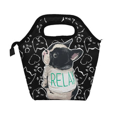 French Bulldog Print Lunch Bag Insulated Thermal Portable Tote Ice Pack