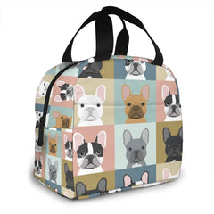 French Bulldog Print Lunch Bag Insulated Thermal Food Tote Women Kids Picnic Bag