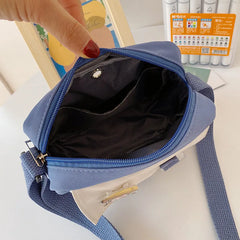 Fur Ball Pendant Canvas Shoulder Bag for Girls Women Crossbody Purse