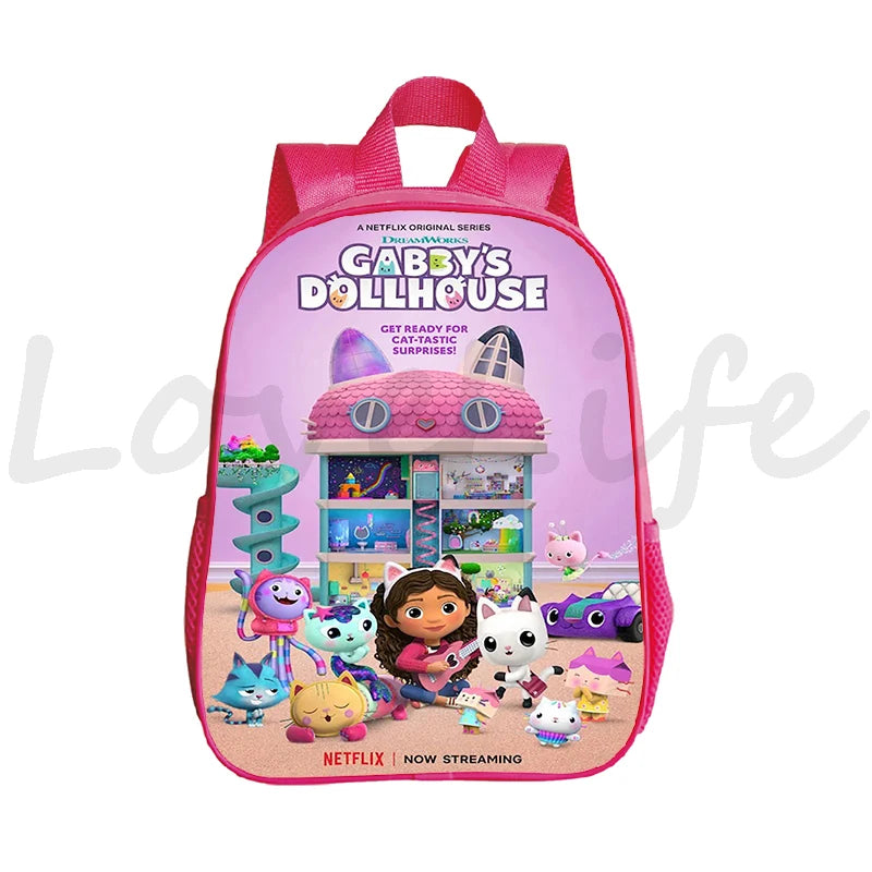 Gabby Cats Schoolbag Dollhouse Backpack Kids Bookbag Girls Bags Mochila