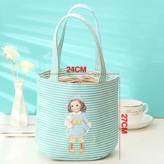 Girl Lunch Bag Waterproof Insulation Food Thermal Cooler Tote
