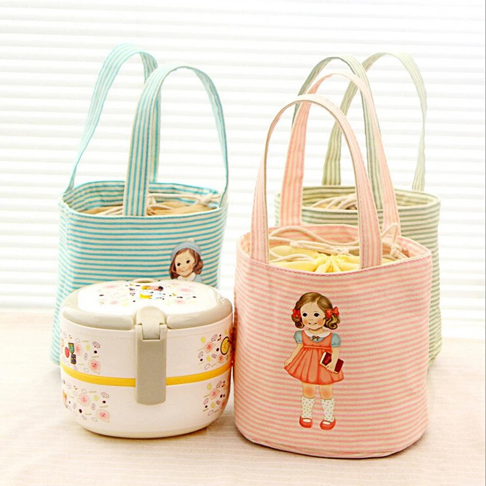 Girl Lunch Bag Waterproof Insulation Food Thermal Cooler Tote