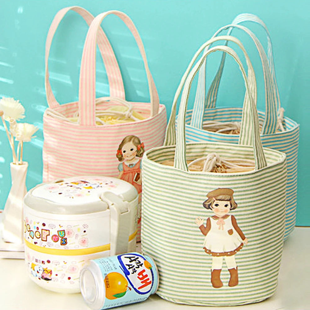 Girl Lunch Bag Waterproof Insulation Food Thermal Cooler Tote