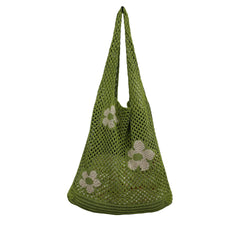 Girl Flower Cut-out Shoulder Bag for Women Large Capacity Versatile Handbag