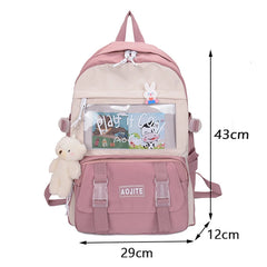 Girls Backpack Women Large Capacity Ins School Bag For Teenage Female Student