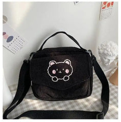 Harajuku Japanese Corduroy Messenger Bag Student Shoulder Travel Purse