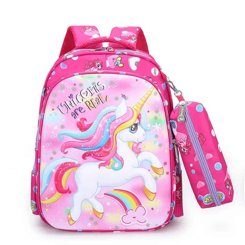 Girls Pink 3D Unicorn School Bags for Kids - Boys 3D Dinosaur School Backpacks