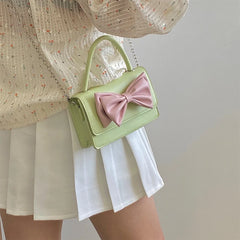 Bowknot Small Shoulder Bag PU Leather Women Crossbody Party Clutch Purse