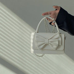 Bowknot Small Shoulder Bag PU Leather Women Crossbody Party Clutch Purse