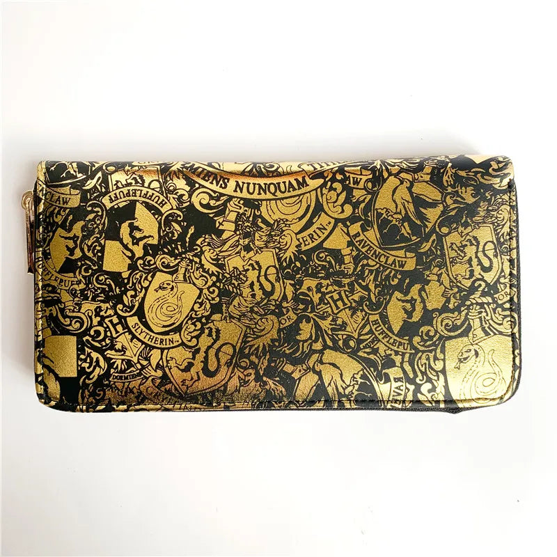Golden Long Wallet Zipper PU Wallets Purse Clutch Bag