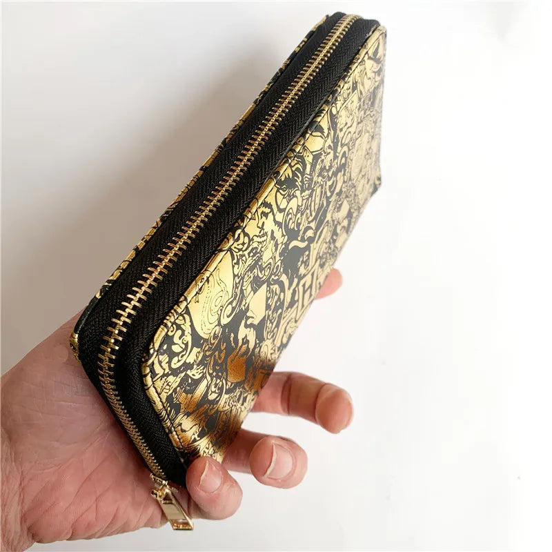 Golden Long Wallet Zipper PU Wallets Purse Clutch Bag