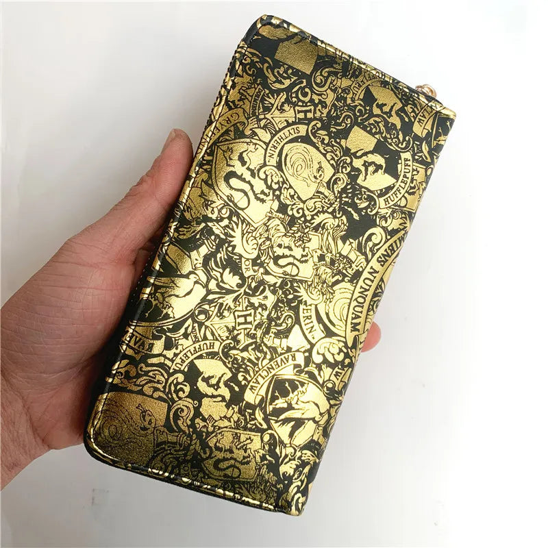 Golden Long Wallet Zipper PU Wallets Purse Clutch Bag