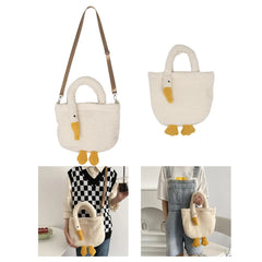 Goose Women Furry Shoulder Crossbody Bag Soft Plush Girls Messenger Bags