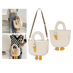 Goose Women Furry Shoulder Crossbody Bag Soft Plush Girls Messenger Bags