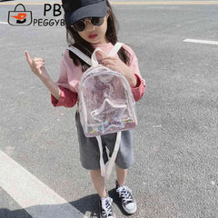Glitter Stars Shoulder School Bags Kids Love PVC Shine Star