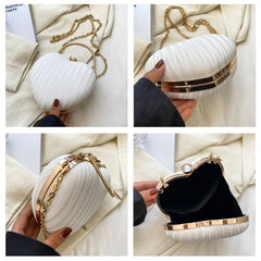 Heart Shaped Women Purses Party Clutch Wedding Evening Bag Chain Shoulder Bag